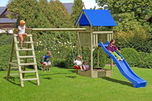 Spielanlage Aleks mit Doppelschaukel, Leiter & Sandkasten