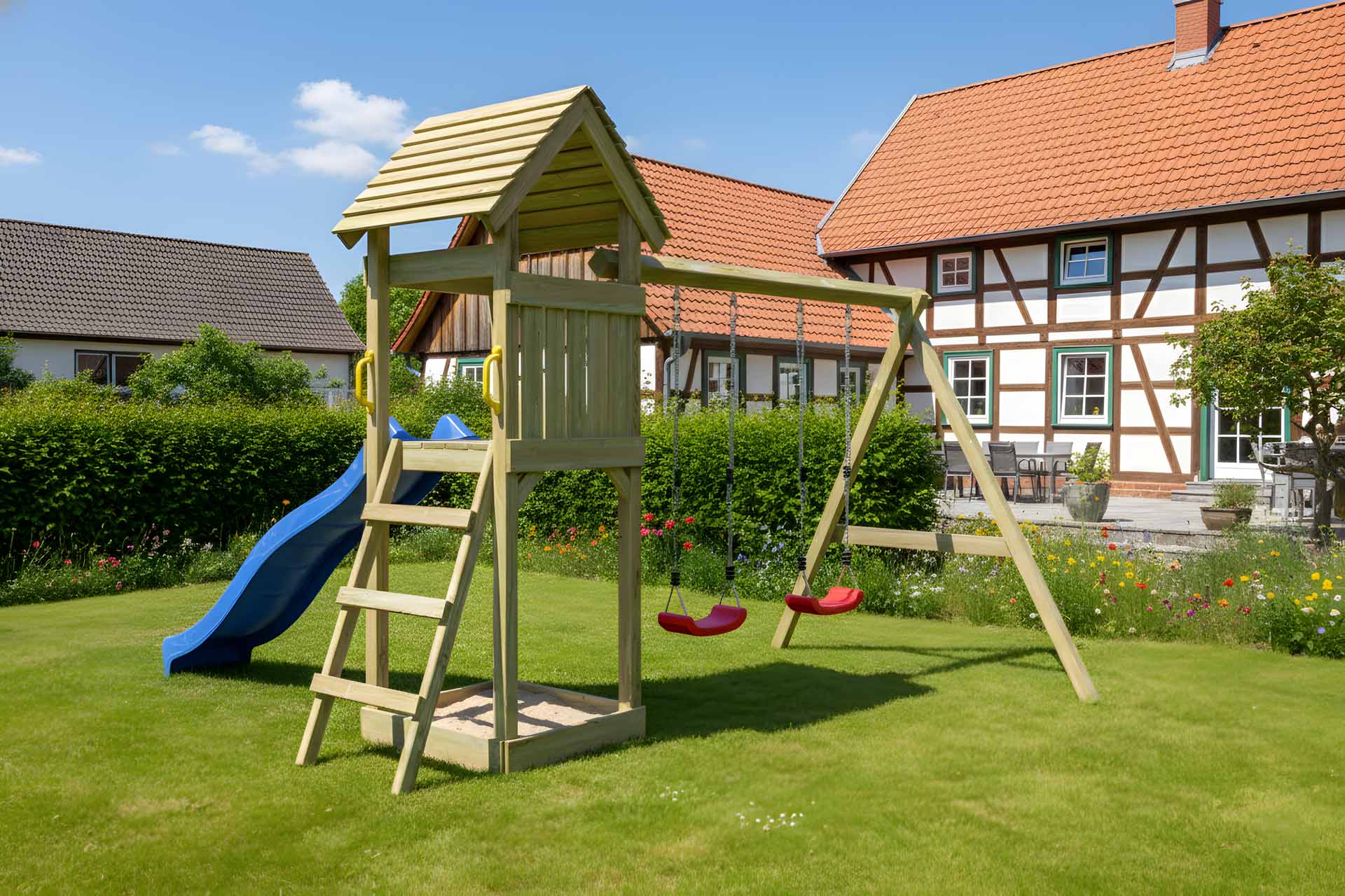 Spielturm Knirps mit Schaukel