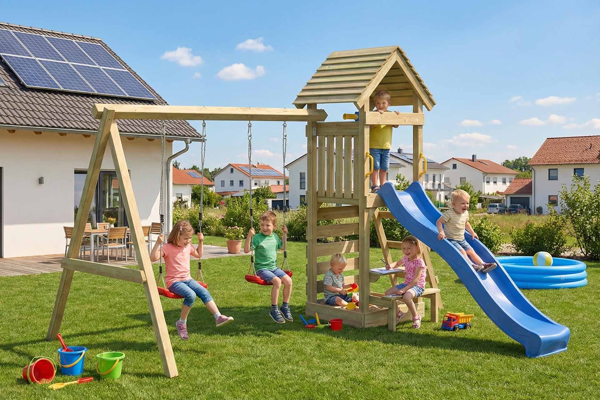 Spielturm Knirps mit Kletterwand