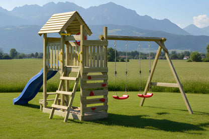 Spielturm Mondi mit Kletterwand