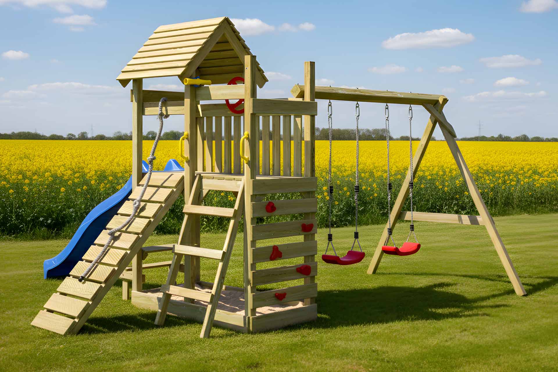 Spielturm Wagemut mit Kletterwand