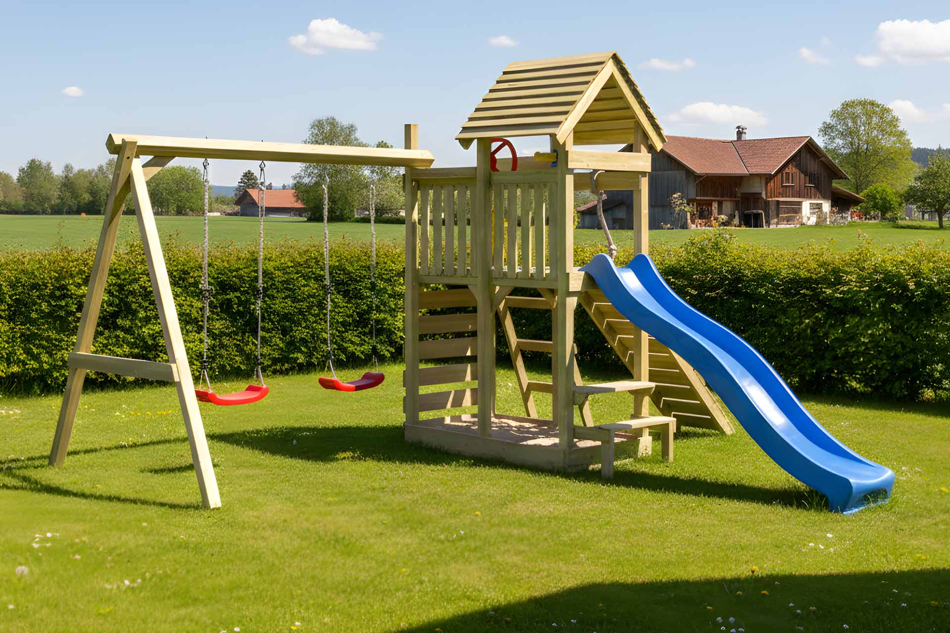 Spielturm Wagemut mit Kletterwand