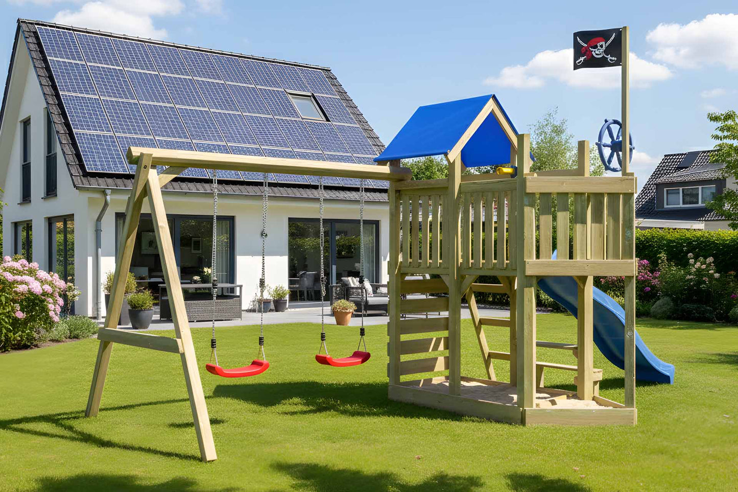 Spielturm Klabauter mit Kletterwand