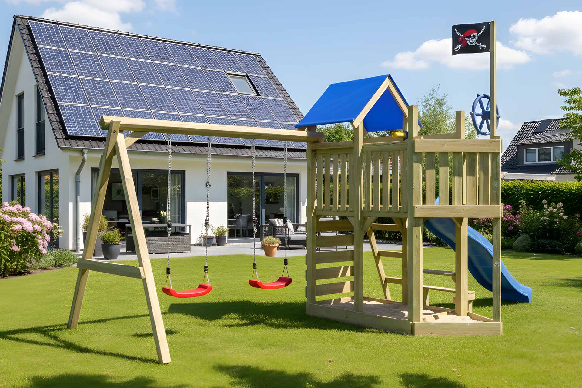 Spielturm Klabauter mit Kletterwand