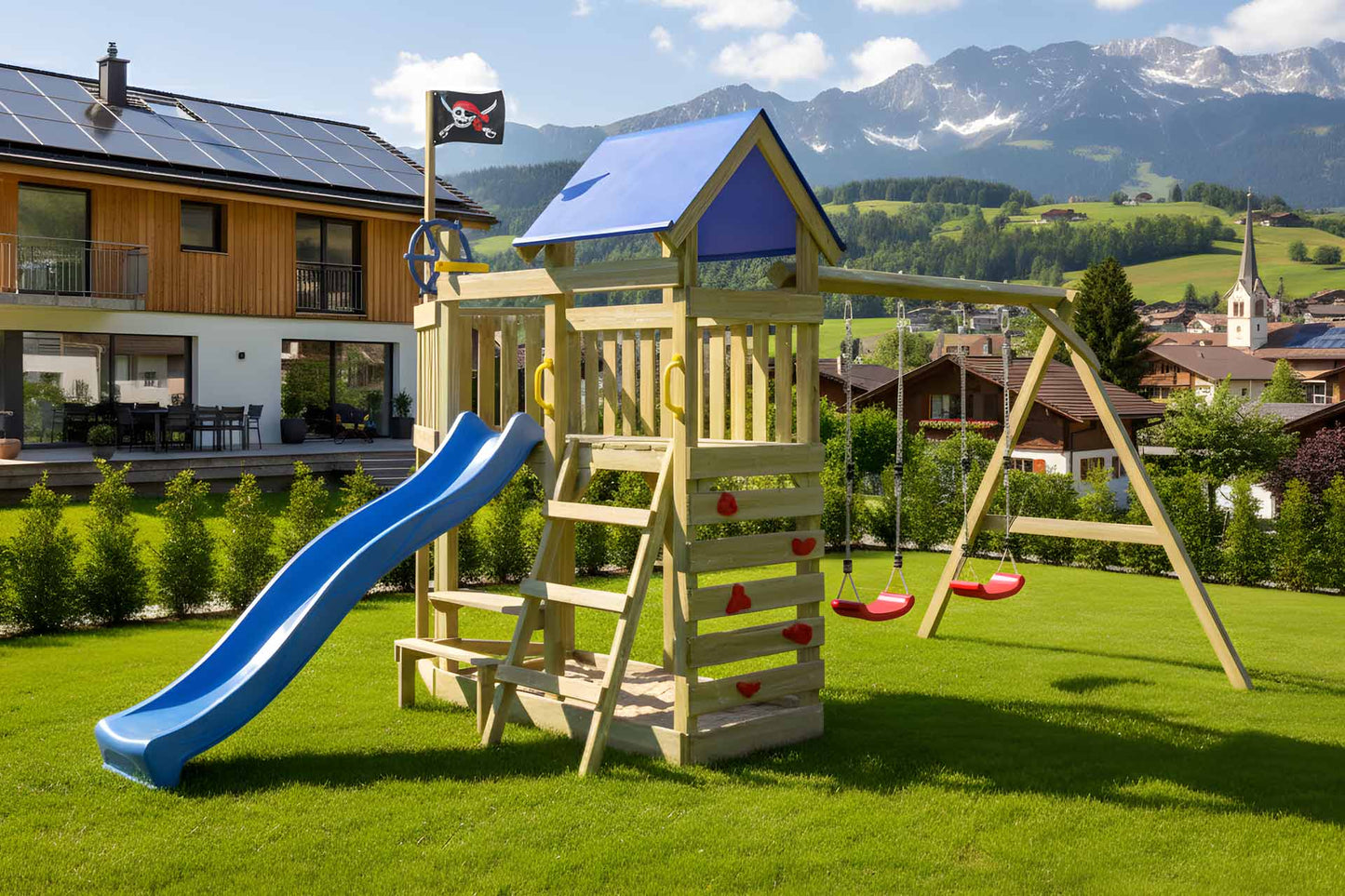 Spielturm Klabauter mit Kletterwand